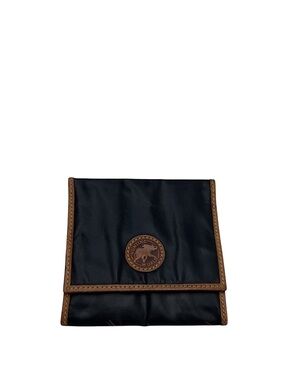 HUNTING WORLD - BLACK TAN NYLON SNAP COIN CASE HOLDER PURSE WALLET